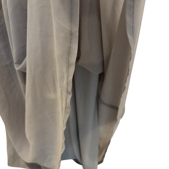 Lulus Criss Cross A-Line Chiffon Floor Length Dress Light Grey Medium NEW - Picture 7 of 8